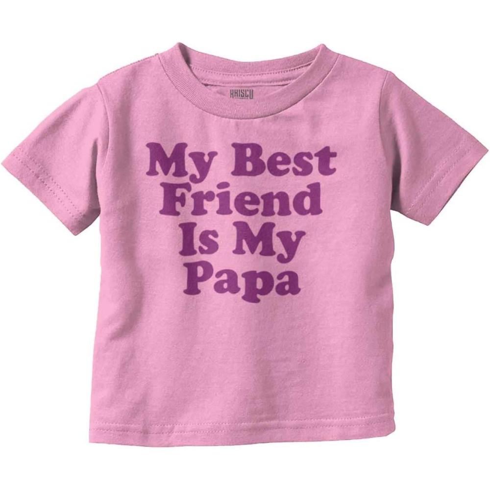 imageFathers Day My Best Friend is Papa Toddler Boy Girl T ShirtPink