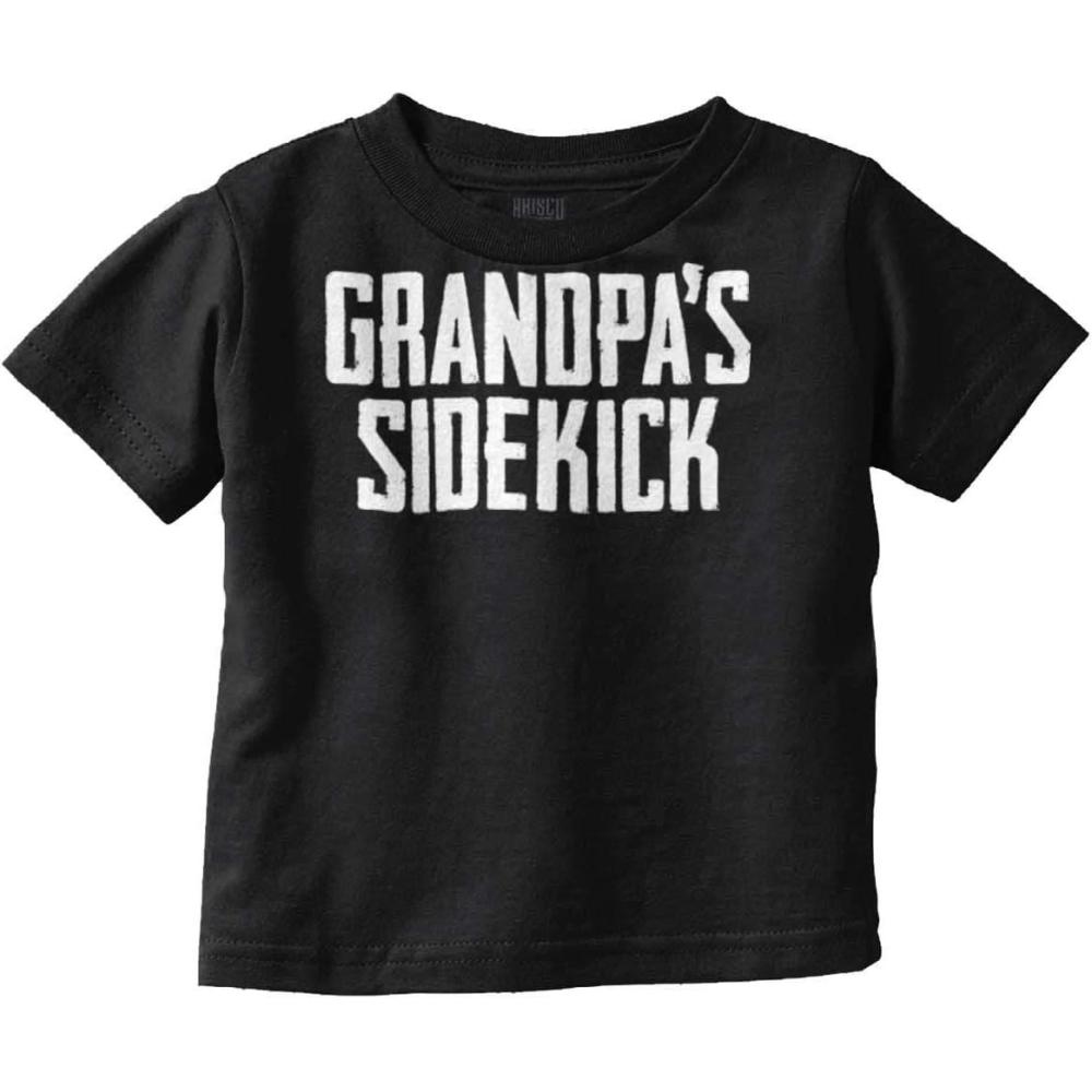 imageGrandpa Sidekick Cute Funny Grandkids Toddler Boy Girl T ShirtBlack