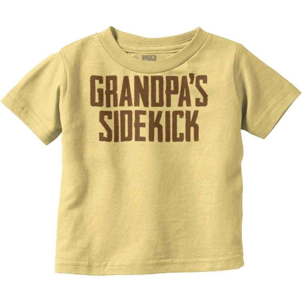 imageGrandpa Sidekick Cute Funny Grandkids Toddler Boy Girl T ShirtButter