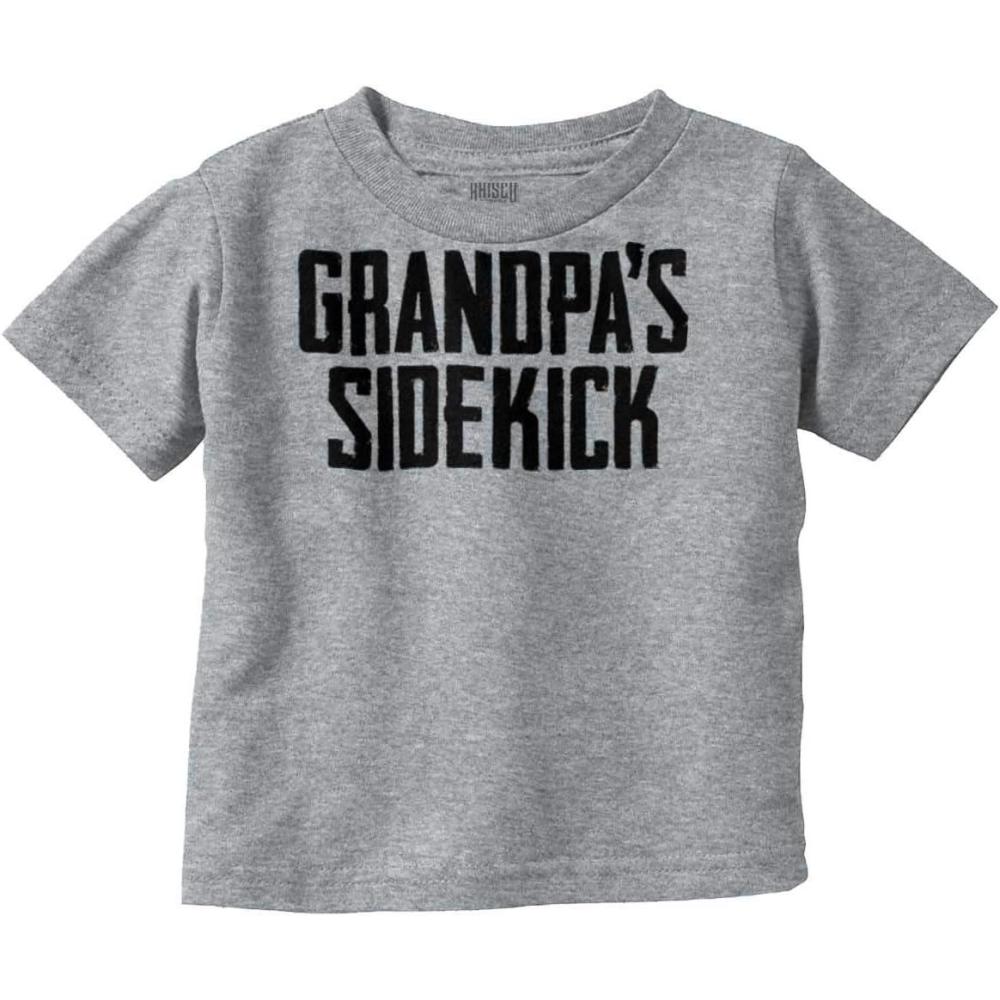 imageGrandpa Sidekick Cute Funny Grandkids Toddler Boy Girl T ShirtHeather