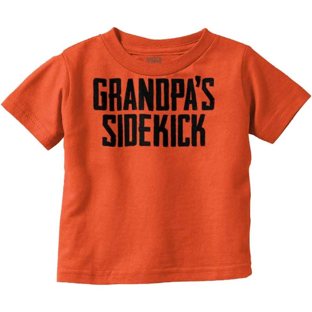 imageGrandpa Sidekick Cute Funny Grandkids Toddler Boy Girl T ShirtOrange