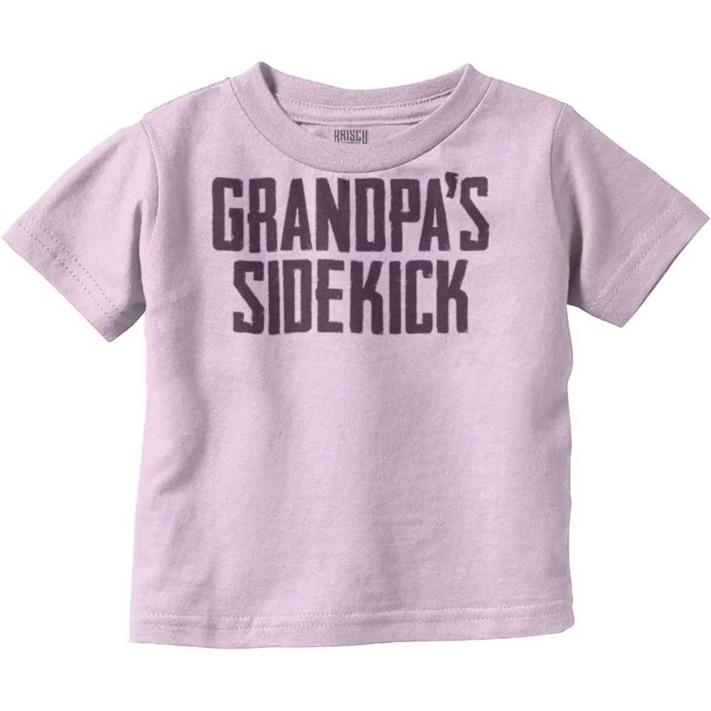 imageGrandpa Sidekick Cute Funny Grandkids Toddler Boy Girl T ShirtPink