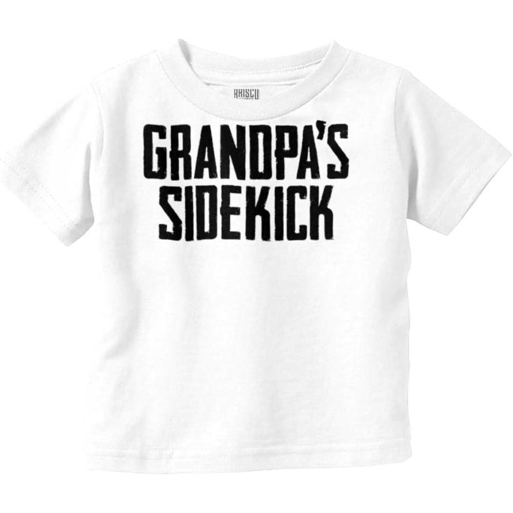 imageGrandpa Sidekick Cute Funny Grandkids Toddler Boy Girl T ShirtWhite