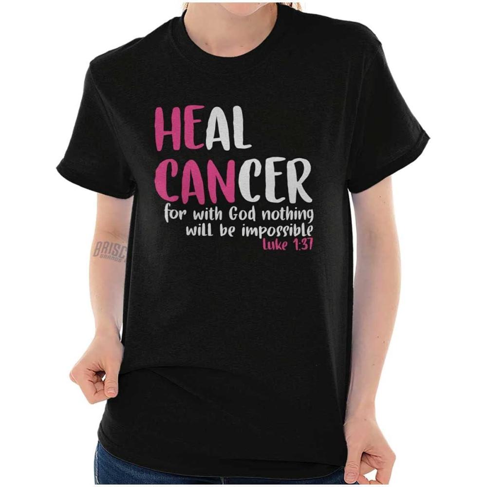 imageHe Can Heal Cancer Religious BCA Womens Graphic T Shirt TeesBlack