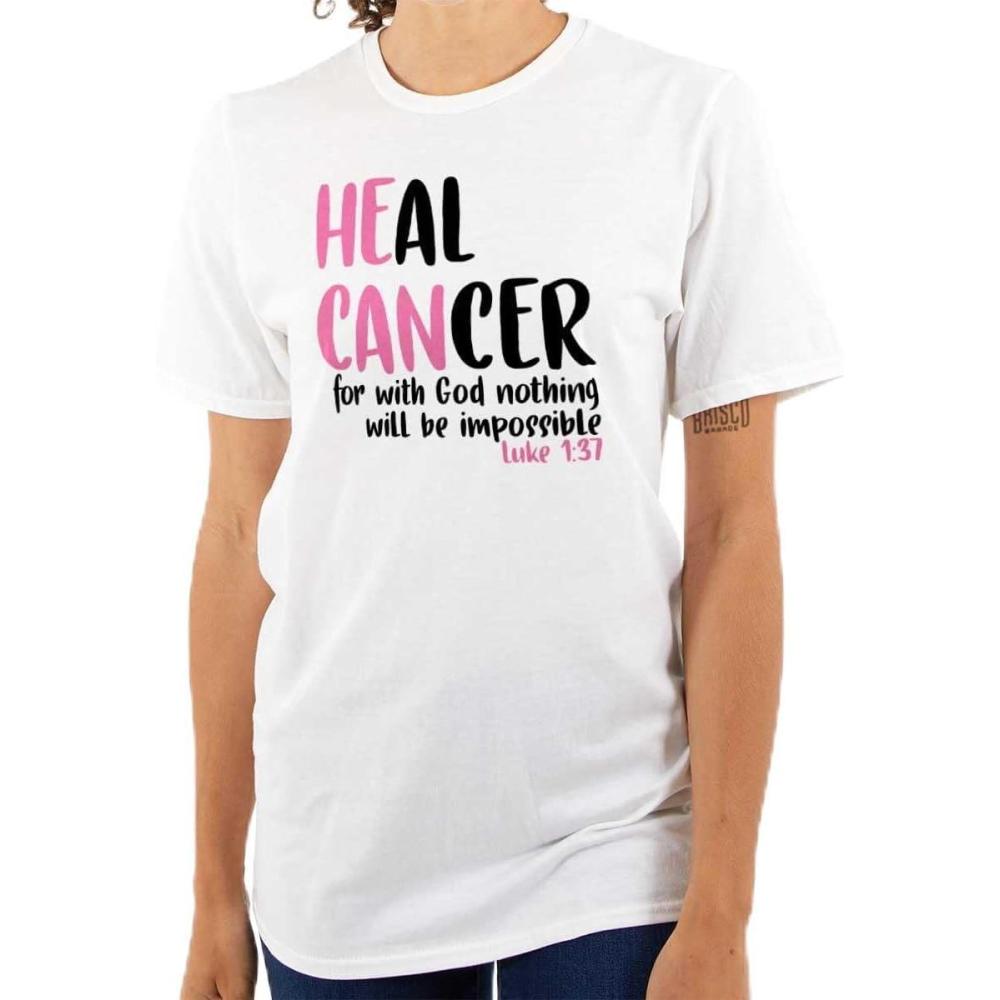 imageHe Can Heal Cancer Religious BCA Womens Graphic T Shirt TeesWhite