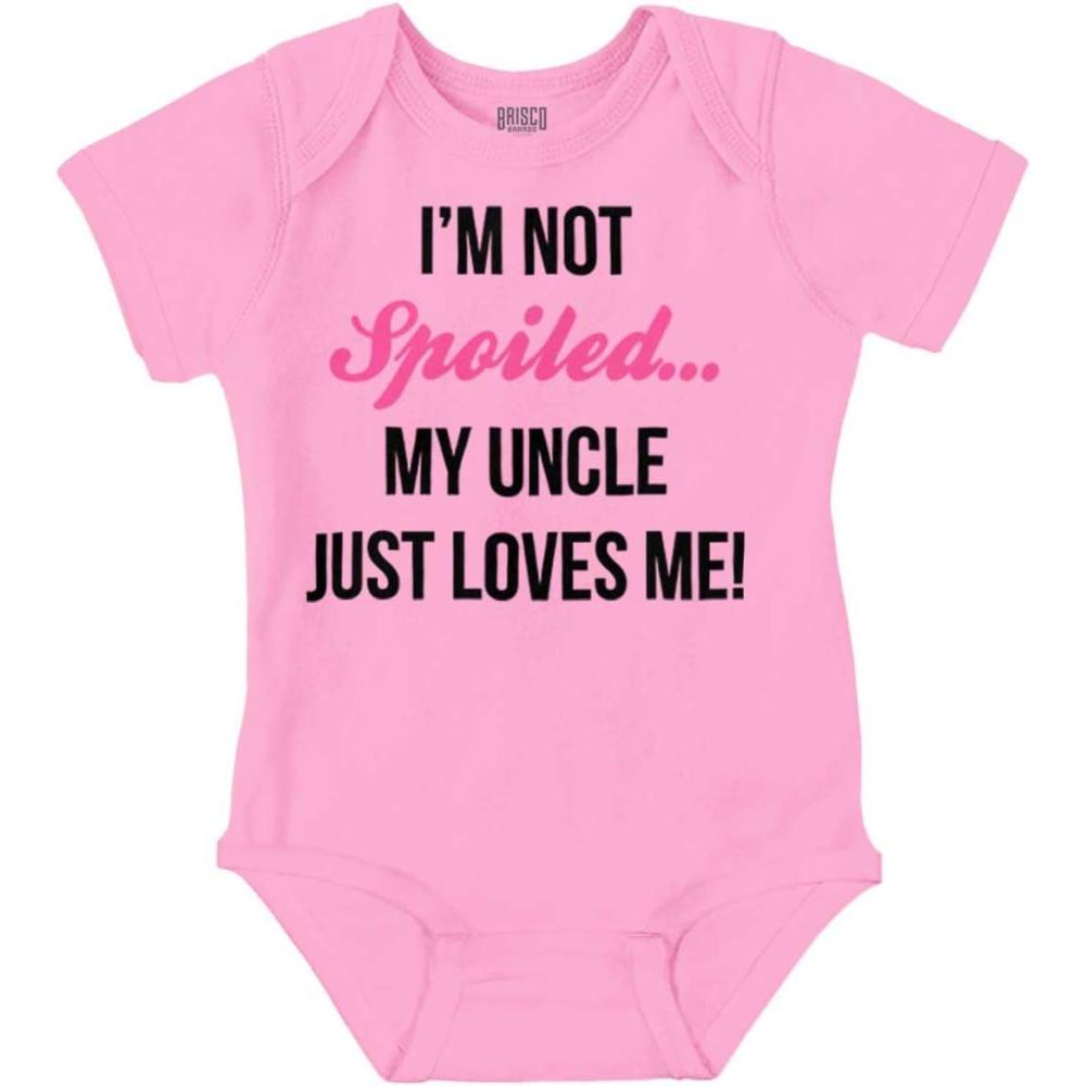 imageIm Not Spoiled Uncle Just Loves Me Baby Bodysuit Jumper GirlsPink