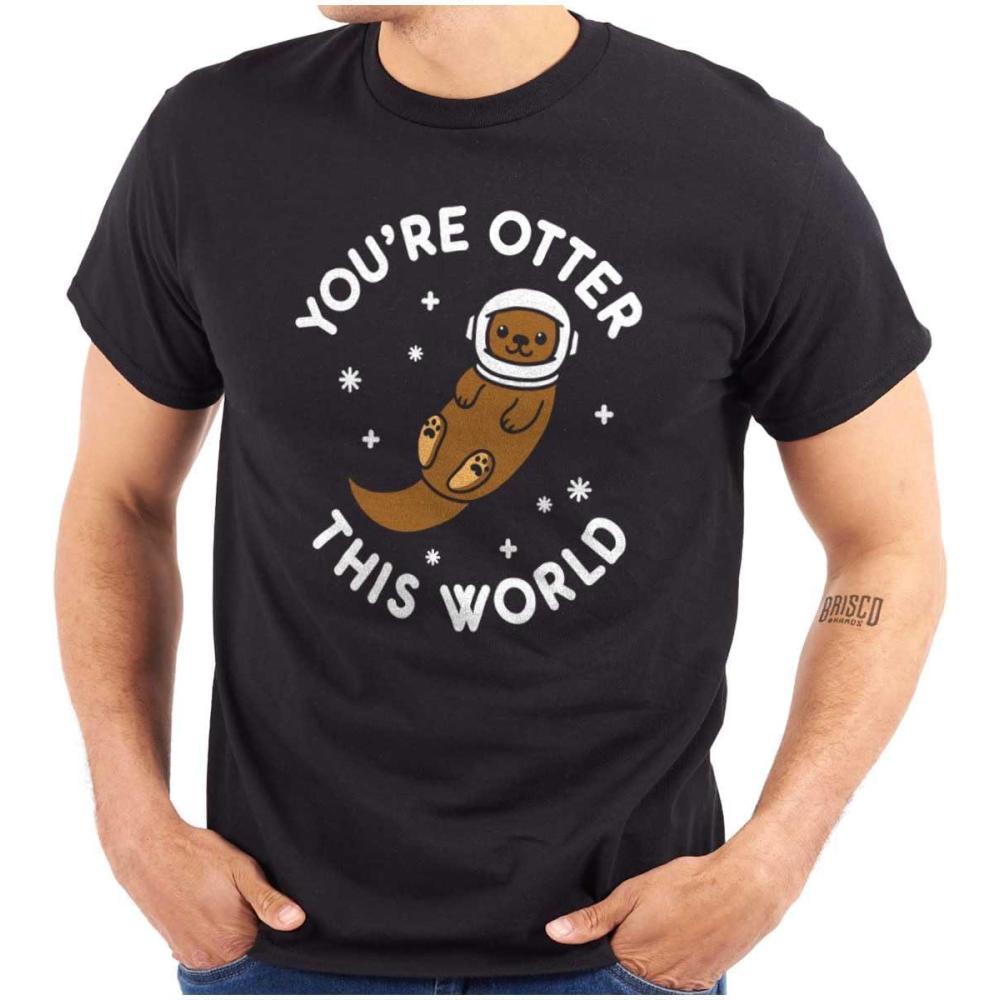 imageOtter This World Adorable Animal Womens Graphic T Shirt TeesBlack
