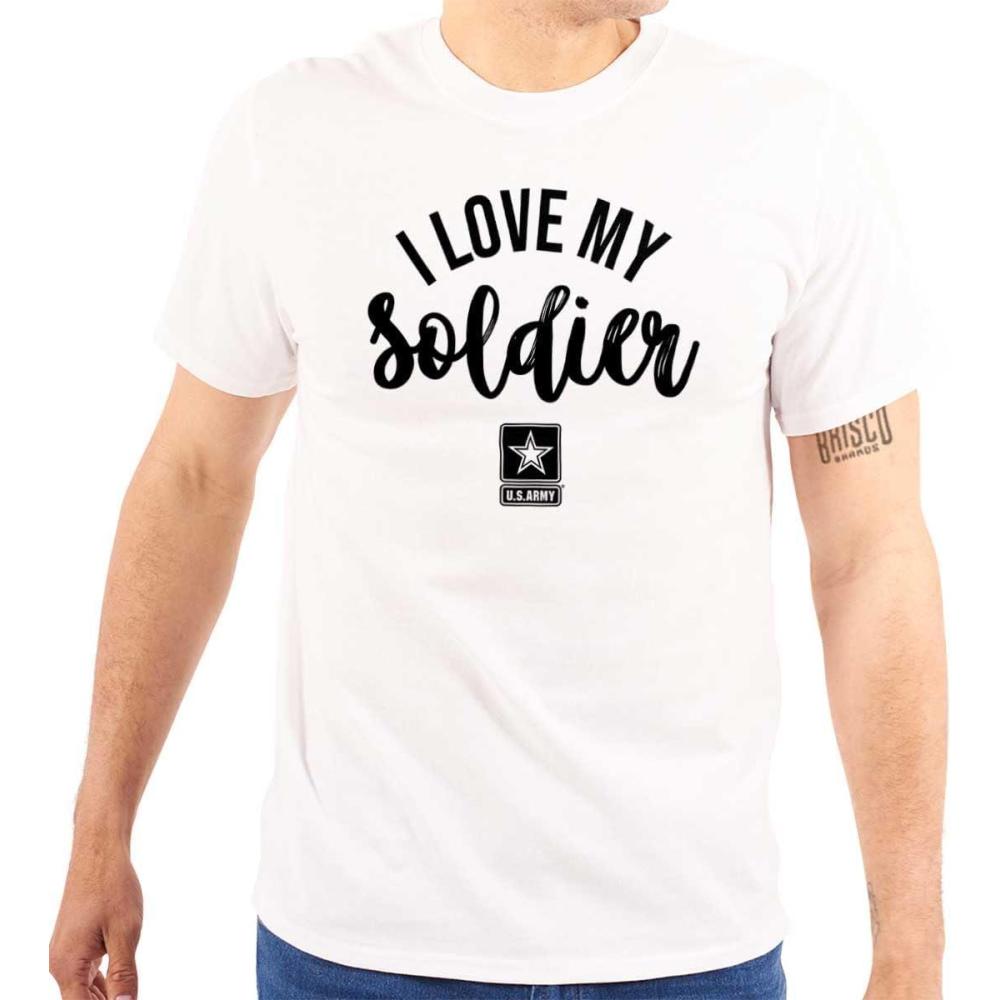 imageUS Army I Love My Soldier Graphic T Shirt Men or WomenWhite