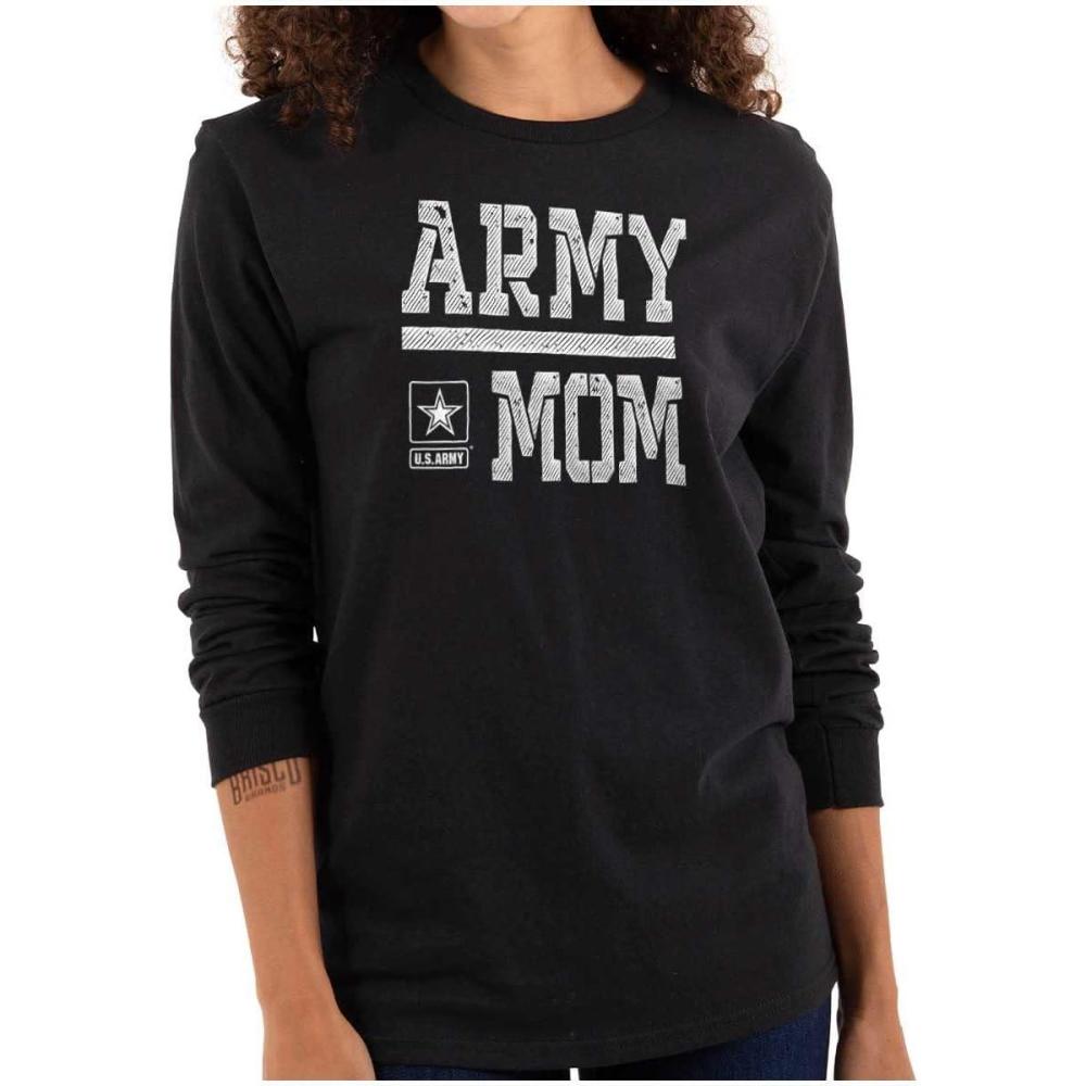 imageUS Army Mom Military Soldier Pride Womens Long Sleeve T ShirtBlack