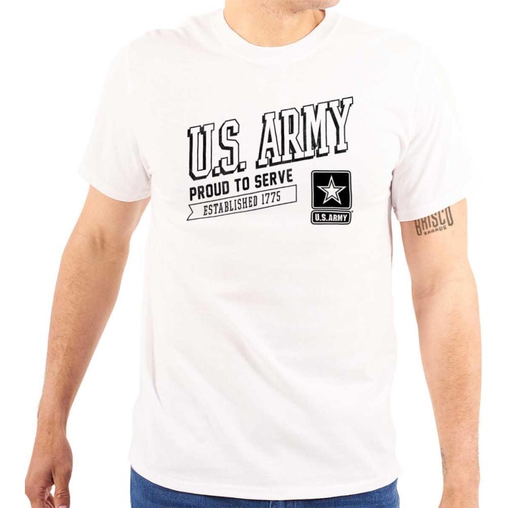imageUS Army Proud to Serve Soldier Pride Graphic T Shirt Men or WomenWhite