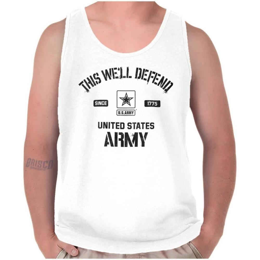 imageUS Army This Well Defend Tank Top T Shirts Men WomenWhite