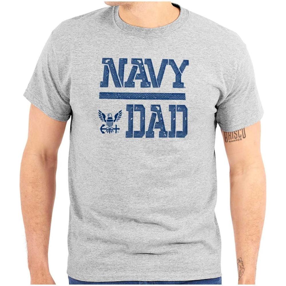 imageUS Navy Dad Military Anchor Logo Mens Graphic T Shirt TeesSport Grey