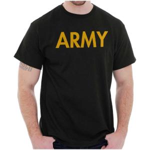 Army Military Physical Training PT Exercise Workout Graphic T Shirt(Black)