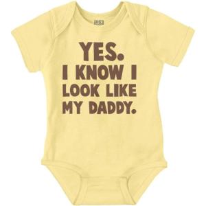 Brisco Brands Cute I Look Like Daddy Dad Joke Baby Bodysuit Jumper Boys(Banana)