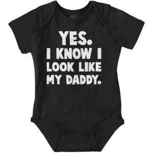 Brisco Brands Cute I Look Like Daddy Dad Joke Baby Bodysuit Jumper Boys(Black)