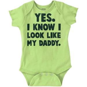 Brisco Brands Cute I Look Like Daddy Dad Joke Baby Bodysuit Jumper Boys(Key Lime)