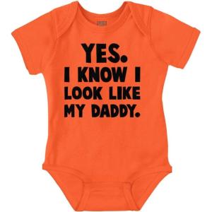 Brisco Brands Cute I Look Like Daddy Dad Joke Baby Bodysuit Jumper Boys(Orange)