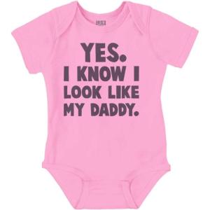 Brisco Brands Cute I Look Like Daddy Dad Joke Baby Bodysuit Jumper Boys(Pink)