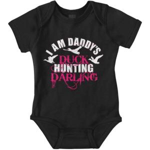 Brisco Brands Father’s Day Daddy’s Hunting Darling Baby Bodysuit Jumper Girls(Black)