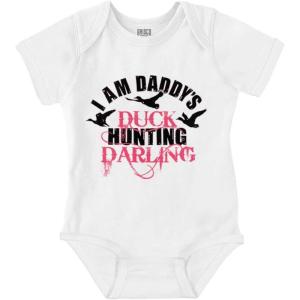 Brisco Brands Father’s Day Daddy’s Hunting Darling Baby Bodysuit Jumper Girls(White)