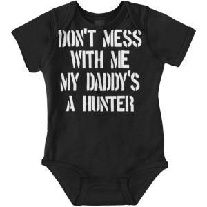 Brisco Brands Funny Don’t Mess with Me Daddy Hunts Baby Bodysuit Jumper Girls(Black)