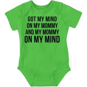 Brisco Brands Funny Mommy on my Mind Hip Hop Baby Romper Boys or Girls(Apple)