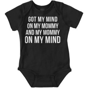 Brisco Brands Funny Mommy on my Mind Hip Hop Baby Romper Boys or Girls(Black)