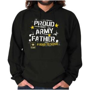 Brisco Brands Military Logo Proud US Army Father Hoodie Hooded Sweatshirt Men(Black)