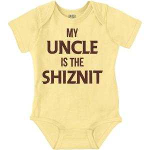 Brisco Brands My Uncle Is The Shiznit Baby Romper Boys or Girls(Banana)