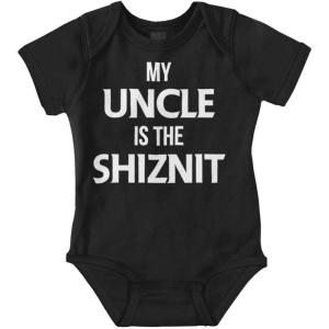 Brisco Brands My Uncle Is The Shiznit Baby Romper Boys or Girls(Black)