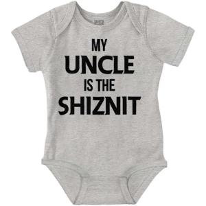 Brisco Brands My Uncle Is The Shiznit Baby Romper Boys or Girls(Heather)