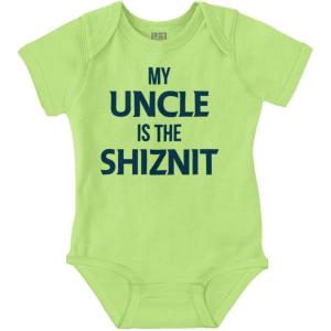Brisco Brands My Uncle Is The Shiznit Baby Romper Boys or Girls(Key Lime)