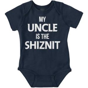 Brisco Brands My Uncle Is The Shiznit Baby Romper Boys or Girls(Navy)