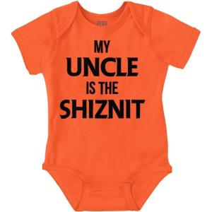Brisco Brands My Uncle Is The Shiznit Baby Romper Boys or Girls(Orange)