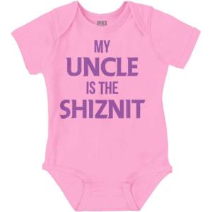 Brisco Brands My Uncle Is The Shiznit Baby Romper Boys or Girls(Pink)