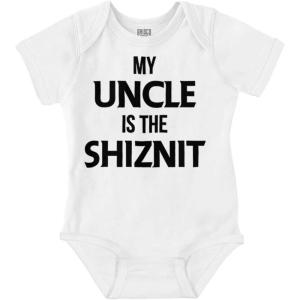 Brisco Brands My Uncle Is The Shiznit Baby Romper Boys or Girls(White)