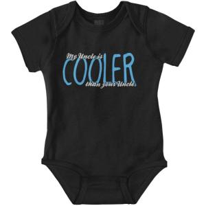 Brisco Brands My Uncle is Cooler than Yours Cute Baby Romper Boys or Girls(Black)
