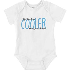 Brisco Brands My Uncle is Cooler than Yours Cute Baby Romper Boys or Girls(White)