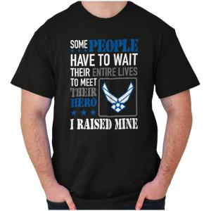 Brisco Brands US Air Force Proud Parent Mom Dad Graphic T Shirt Men or Women(Black)