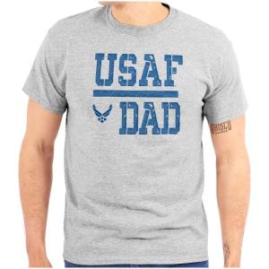 Brisco Brands US Air Force USAF Dad Military Father Mens Graphic T Shirt Tees(Sport Grey)