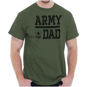 Brisco Brands US Army Dad Military Father Star Logo Mens Graphic T Shirt Tees(Military Green)