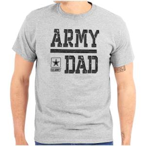 Brisco Brands US Army Dad Military Father Star Logo Mens Graphic T Shirt Tees(Sport Grey)