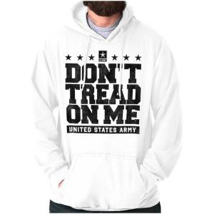 Brisco Brands US Army Gadsden Flag Slogan Saying Hoodie Sweatshirt Women Men(White)