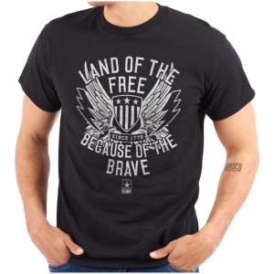 Brisco Brands US Army Land of The Free Graphic T Shirt Men or Women(Black)
