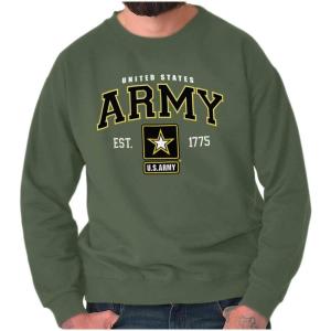 Brisco Brands US Army Pride United States Military Sweatshirt for Men or Women(Military Green)