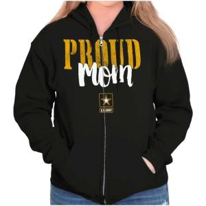 Brisco Brands US Army Proud Mom of a Soldier Zip Hoodie Sweatshirt Women