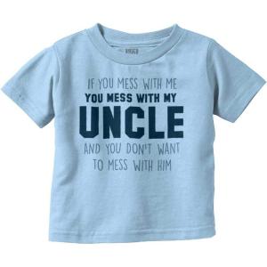 Brisco Brands You Mess with My Uncle Toddler Boy Girl T Shirt(Light Blue)