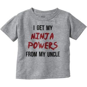 Get My Ninja Powers from My Uncle Toddler Boy Girl T Shirt(Heather)