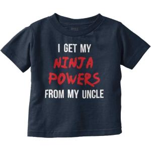 Get My Ninja Powers from My Uncle Toddler Boy Girl T Shirt(Navy)