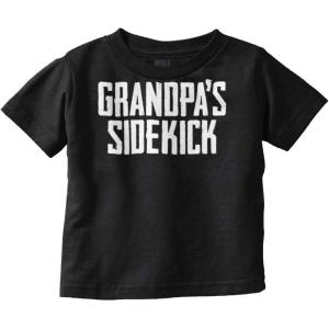 Grandpa Sidekick Cute Funny Grandkids Toddler Boy Girl T Shirt(Black)